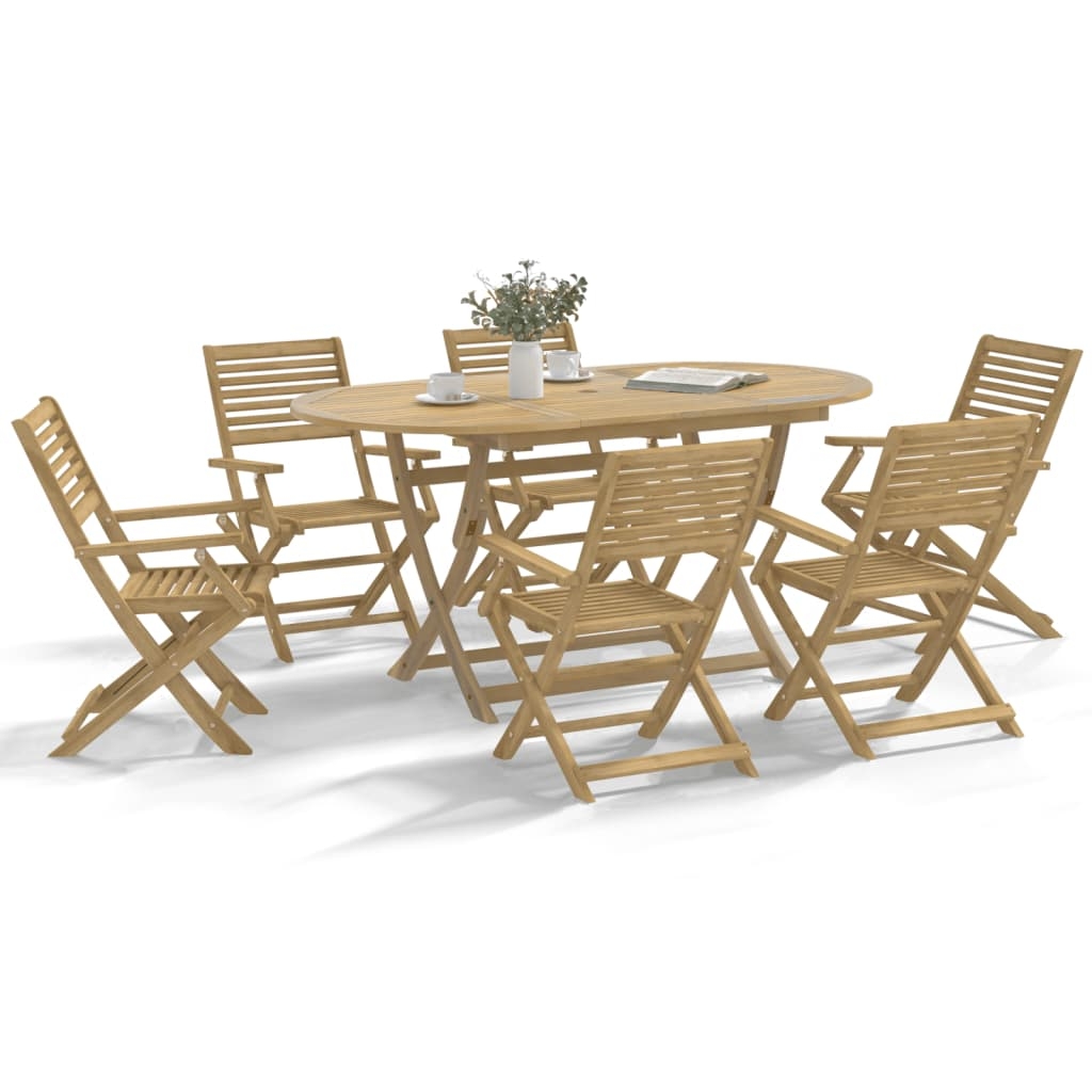 vidaXL Hopfällbara trädgårdsstolar 8 st 54,5x61,5x86,5cm massiv akacia