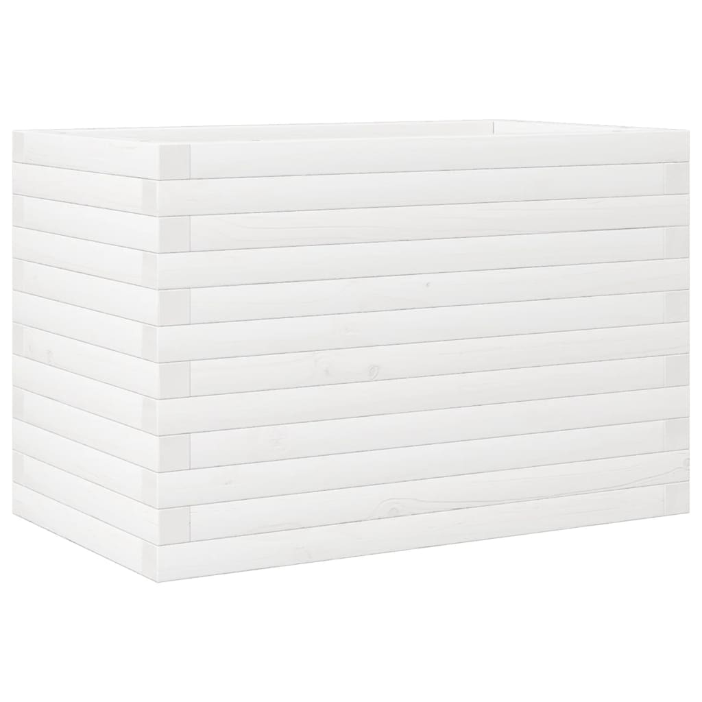 vidaXL Odlingslådor vit 70x40x46 cm massiv furu