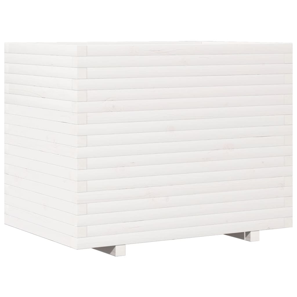 vidaXL Odlingslåda vit 90x60x72,5 cm massiv furu
