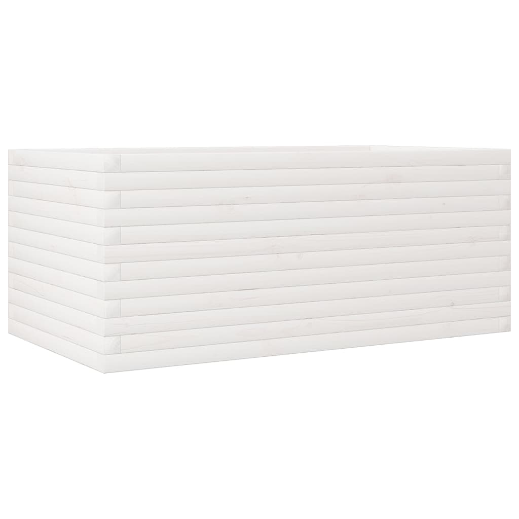 vidaXL Odlingslåda vit 110x60x46 cm vit massiv furu