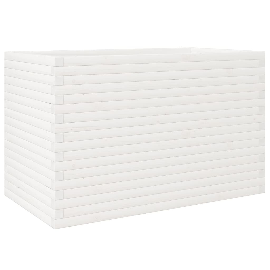 vidaXL Odlingslåda vit 110x60x68,5 cm massiv furu