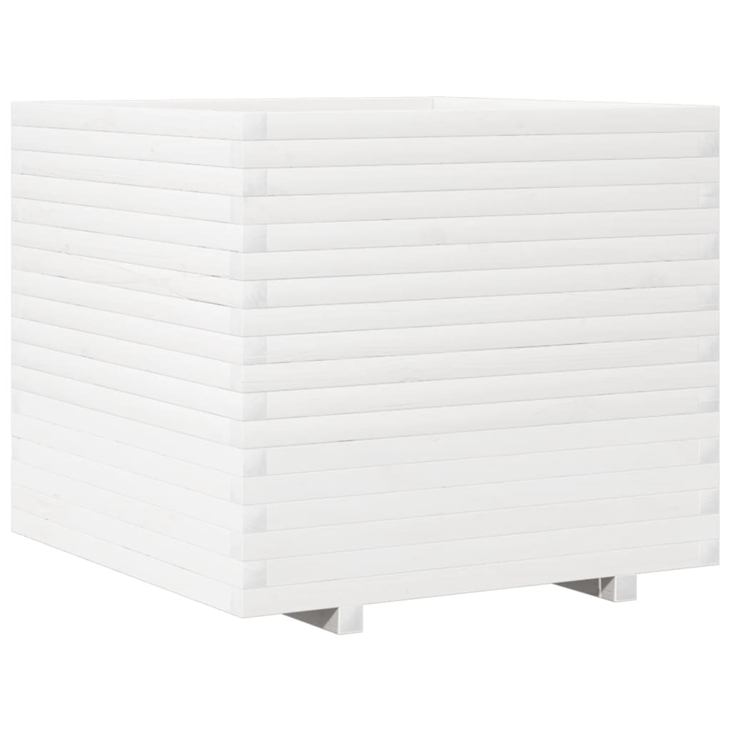vidaXL Odlingslåda 80x80x72 cm vit massiv furu