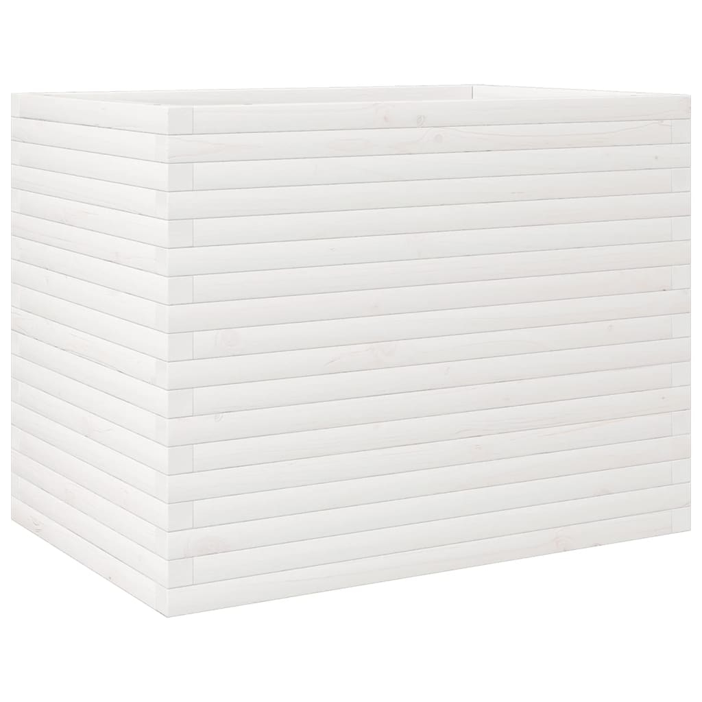vidaXL Odlingslåda vit 90x60x68,5 cm massiv furu