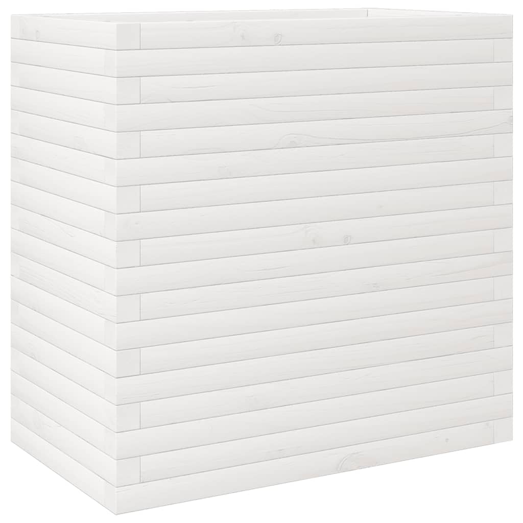 vidaXL Odlingslåda vit 70x40x68,5 cm massiv furu