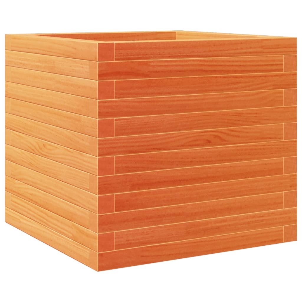 vidaXL Odlingslåda vaxbrun 50x50x46 cm massiv furu