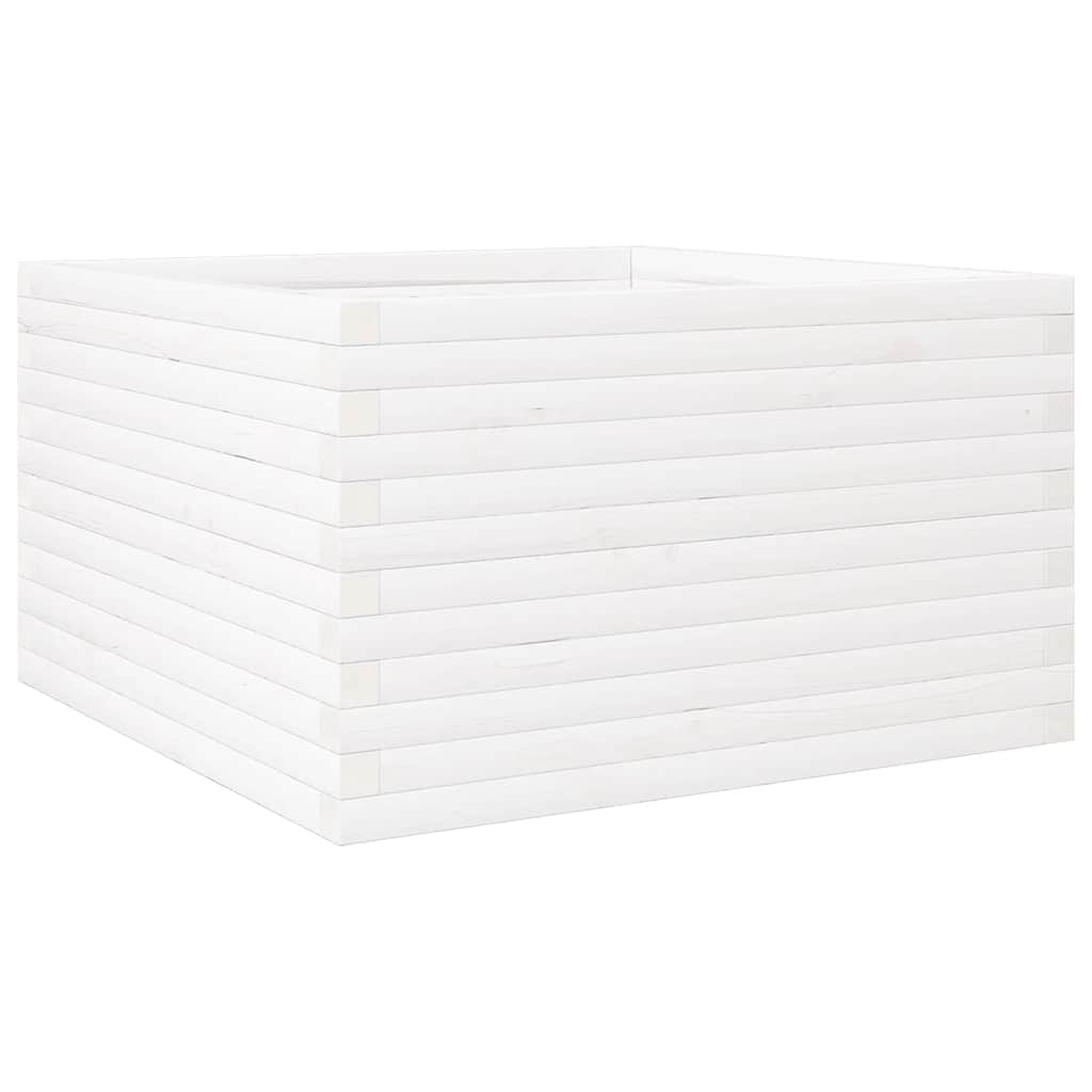 vidaXL Odlingslådor vit 80x80x46 cm massiv furu
