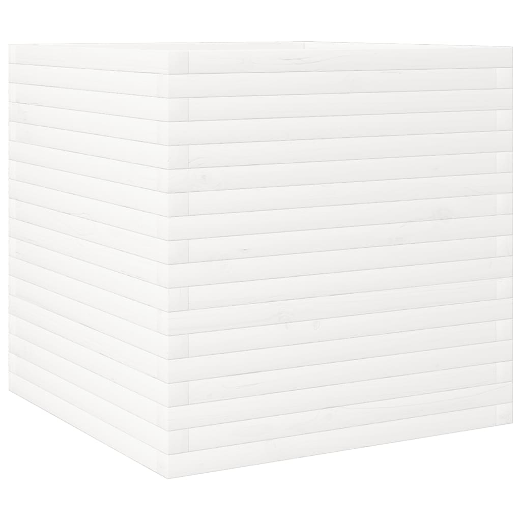 vidaXL Odlingslåda vit 70x70x68,5 cm massiv furu