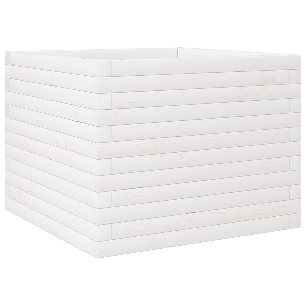 vidaXL Odlingslåda vit 60x60x46 cm massiv furu