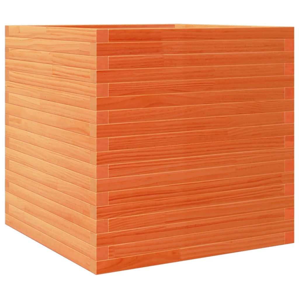vidaXL Odlingslåda vaxbrun 70x70x68,5 cm massiv furu