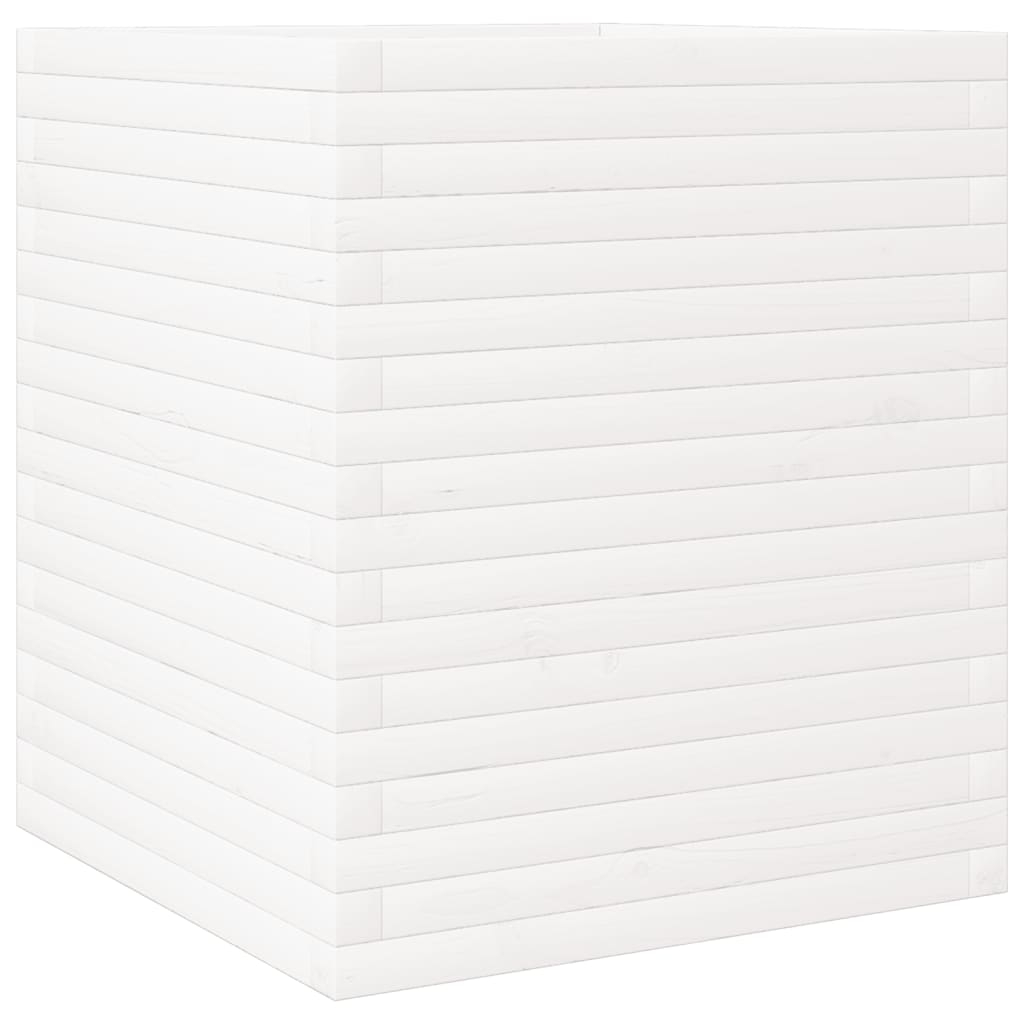 vidaXL Odlingslåda vit 60x60x68,5 cm massiv furu