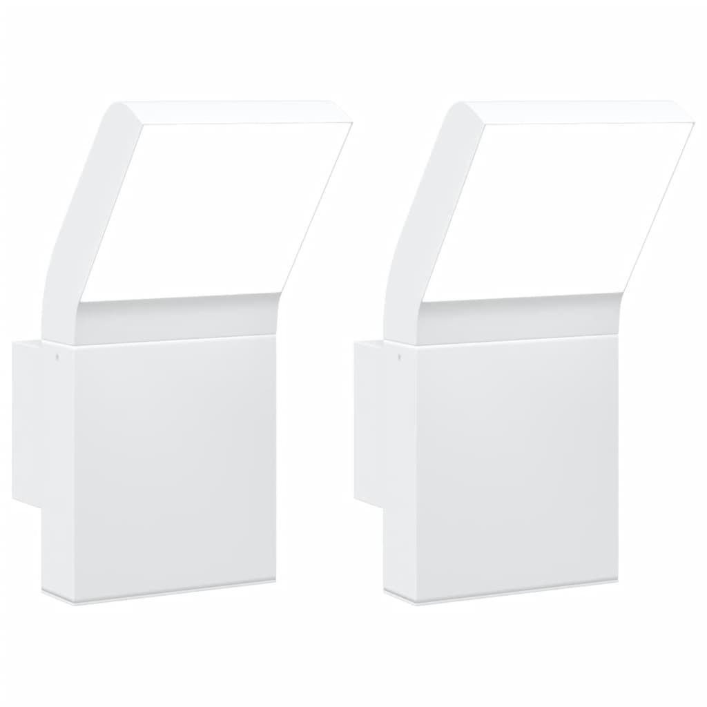 vidaXL Utomhusvägglampor LED 2 st vit gjuten aluminium