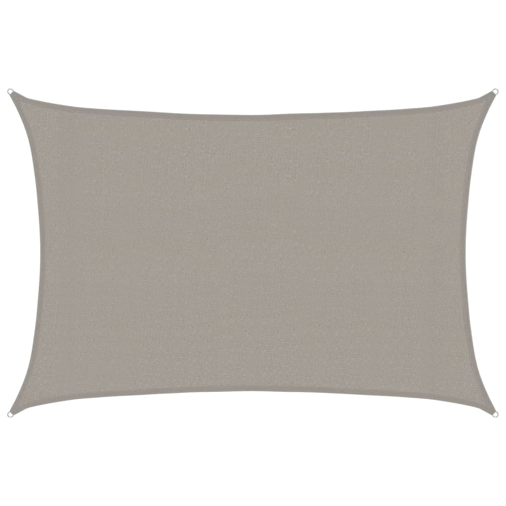 vidaXL Solsegel 160 g/m² rektangulär ljusgrå 3x5 m HDPE