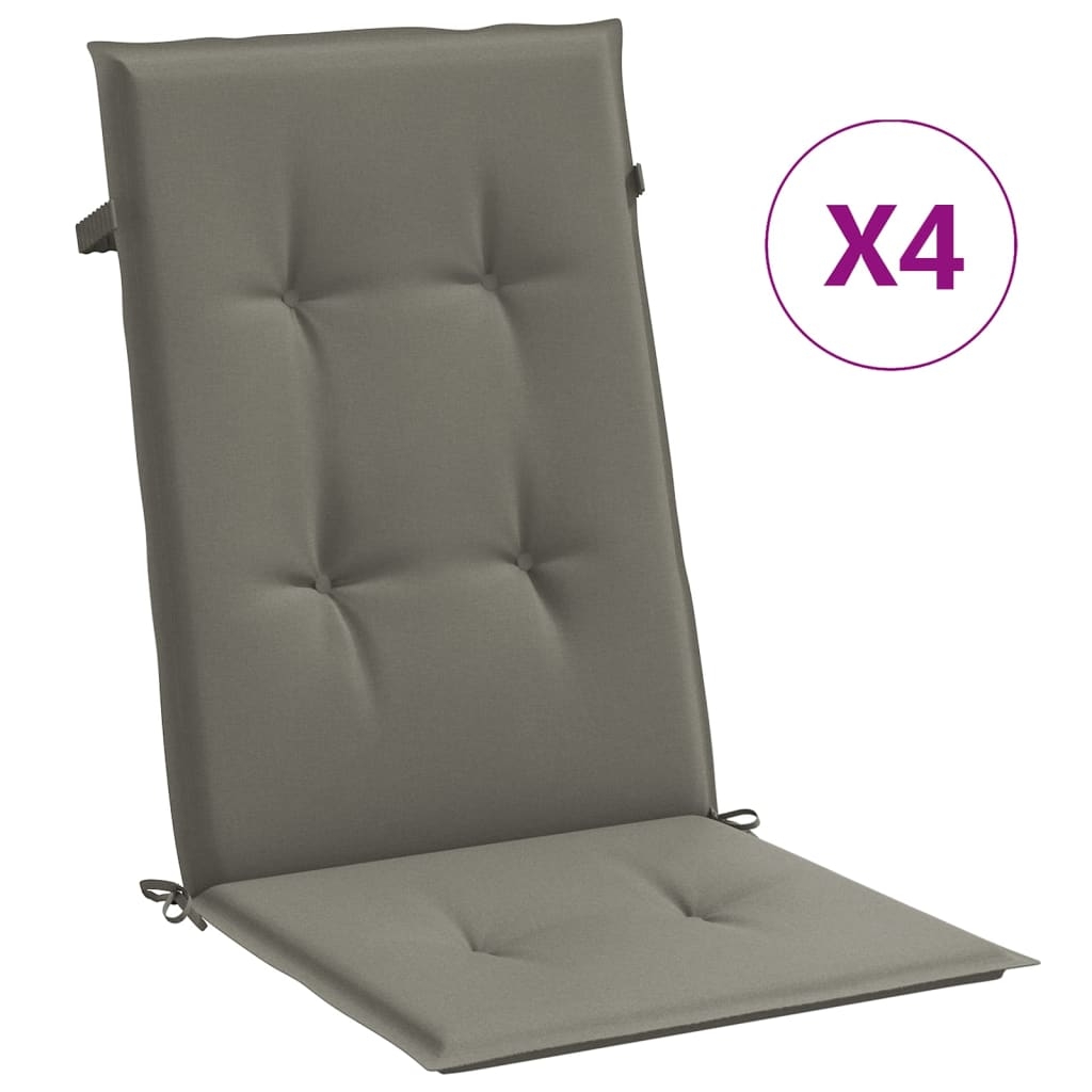 vidaXL Stolsdynor högt ryggstöd 4 st melerad mörkgrå 120x50x4 cm tyg