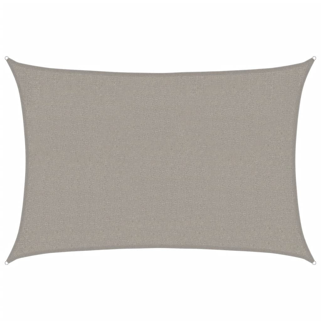 vidaXL Solsegel 160 g/m² rektangulär ljusgrå 2x3 m HDPE