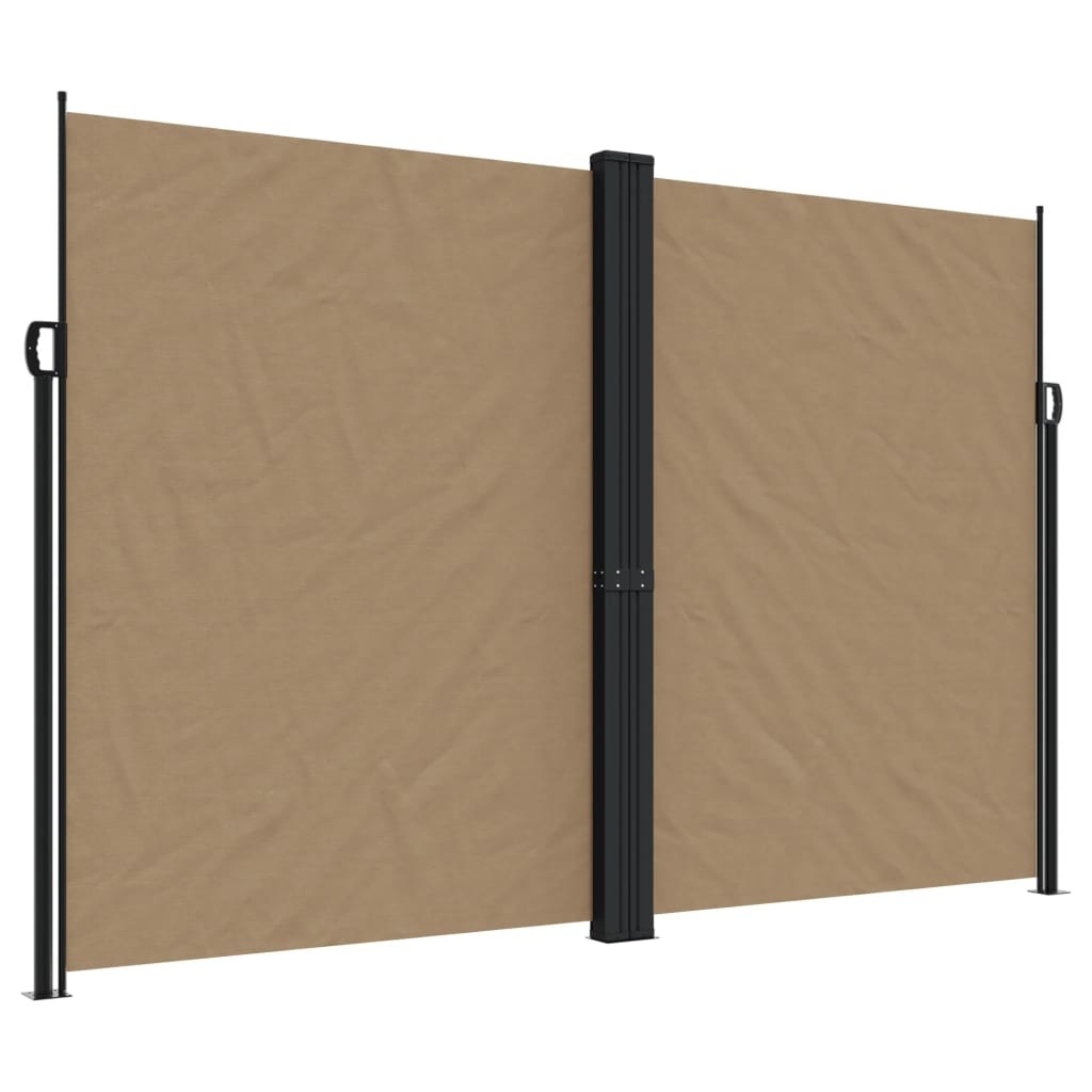 vidaXL Infällbar sidomarkis taupe 220x1000 cm
