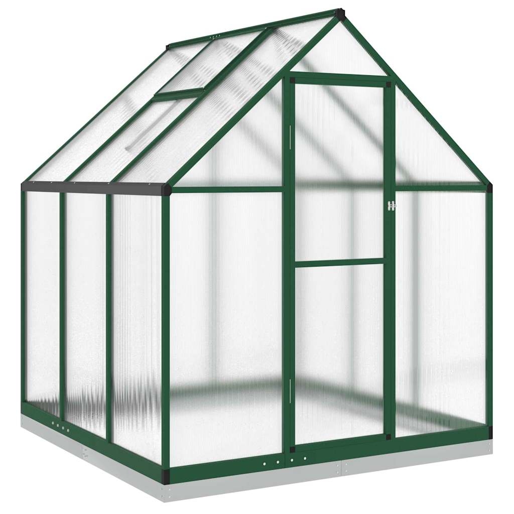 vidaXL Växthus med ram grön 169x169x202 cm aluminium