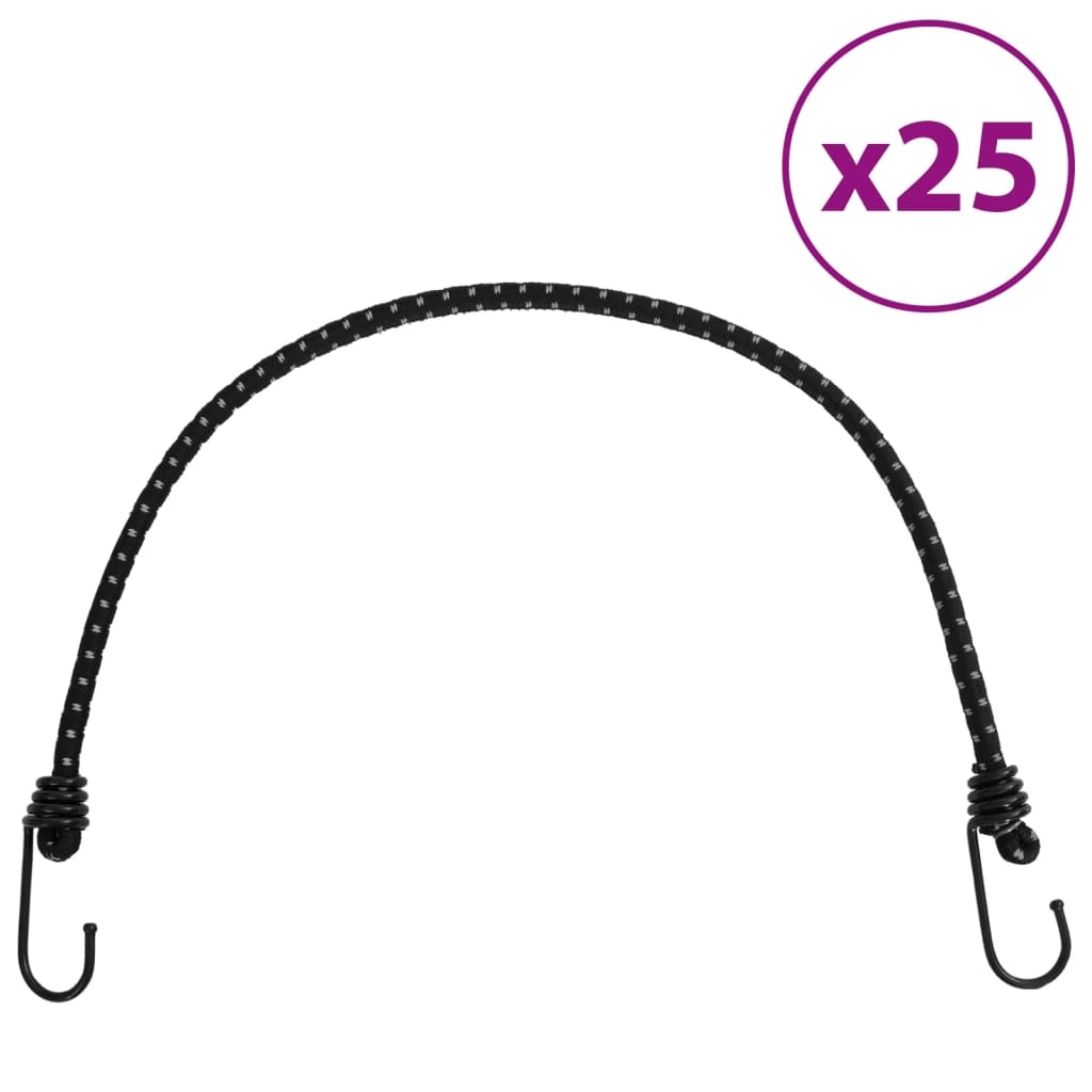 vidaXL Stroppar med reflekterande remsor och krokar 25 st 59 cm