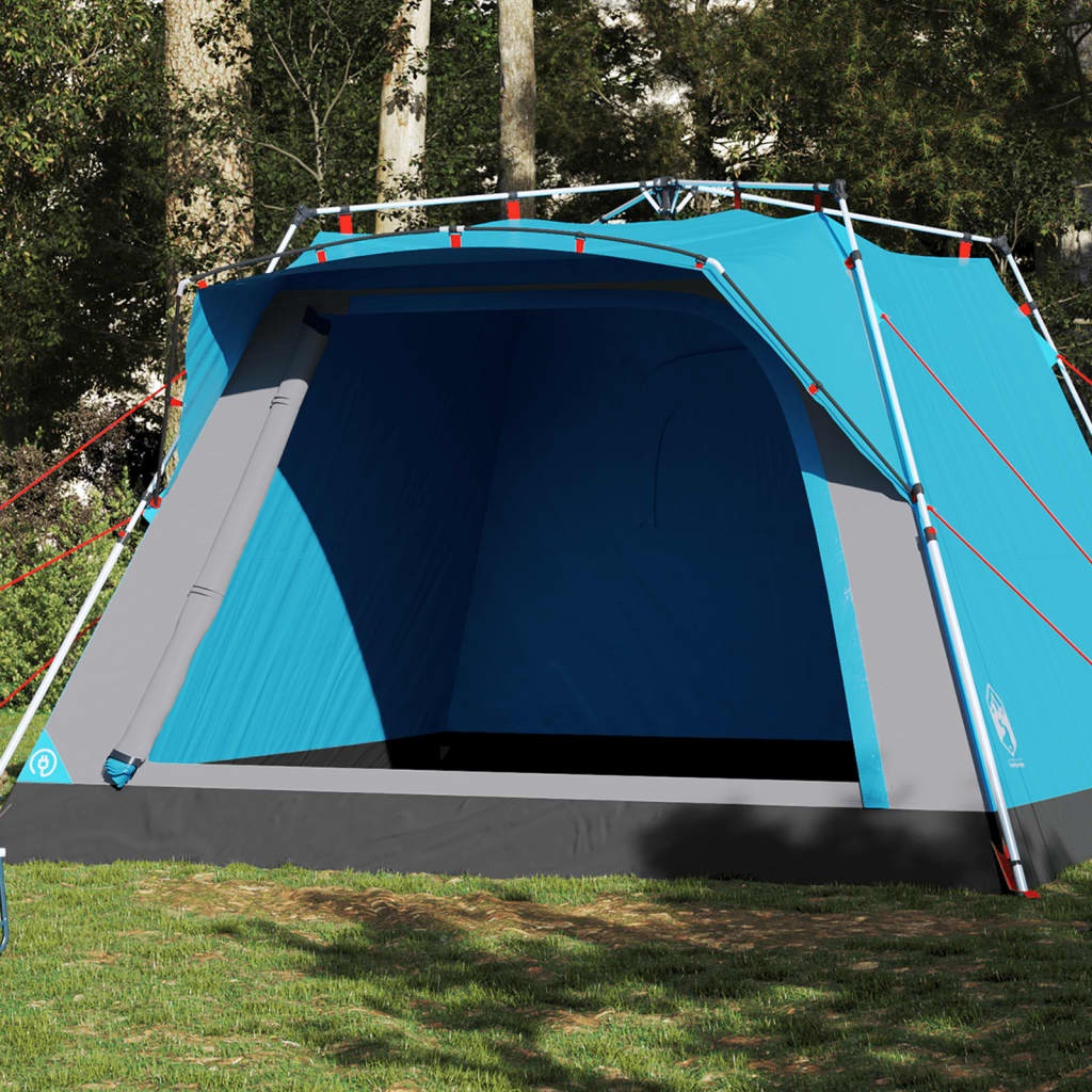 vidaXL Campingtält 4 personer blå snabbrest