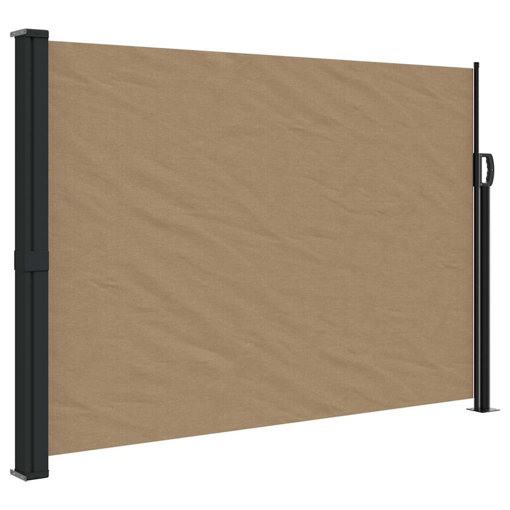 vidaXL Infällbar sidomarkis taupe 140x600 cm