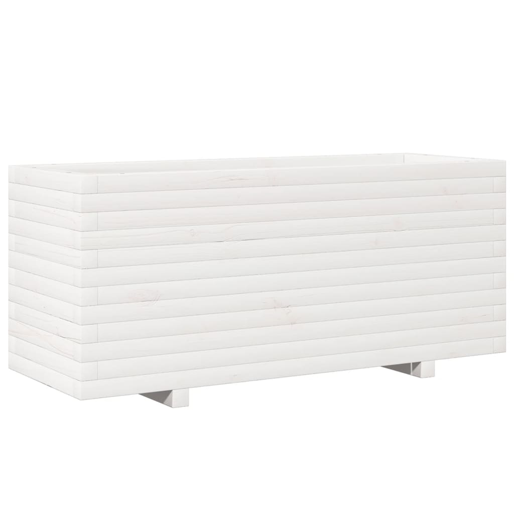 vidaXL Odlingslåda vit 110x40x49,5 cm massiv furu