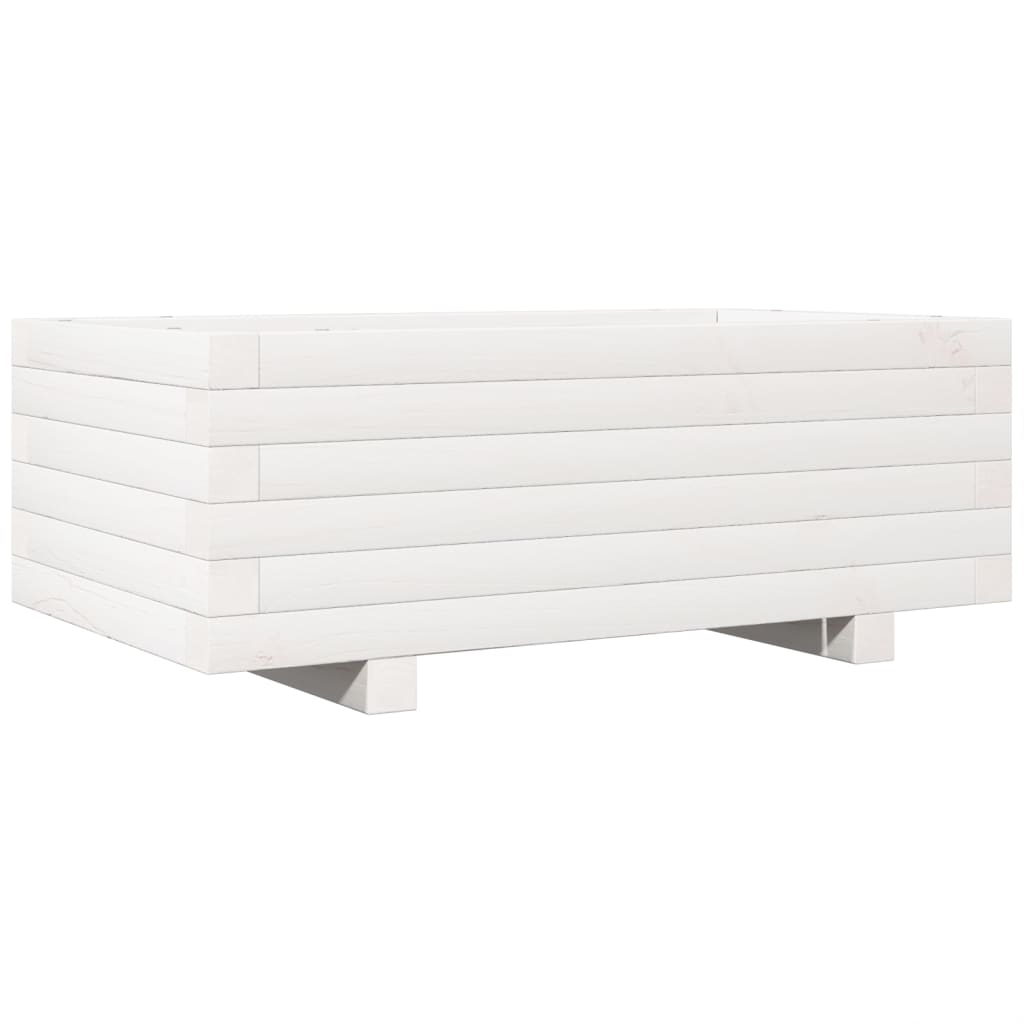 vidaXL Odlingslåda vit 70x40x26,5 cm massiv furu