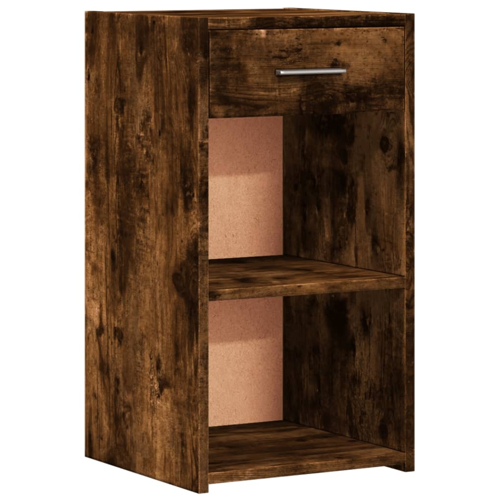 vidaXL Sängbord rökfärgad ek 35x34x65 cm konstruerat trä