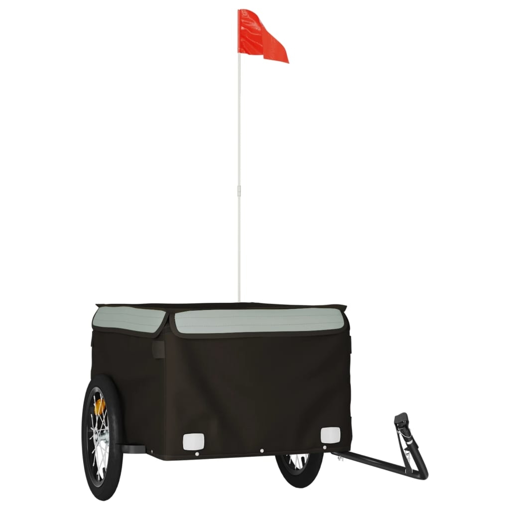 vidaXL Cykelvagn svart och grå 45 kg järn