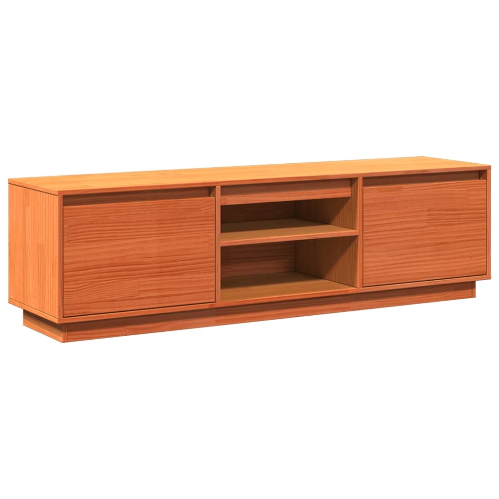 vidaXL Tv-bänk vaxbrun 140x35x40 cm massiv furu