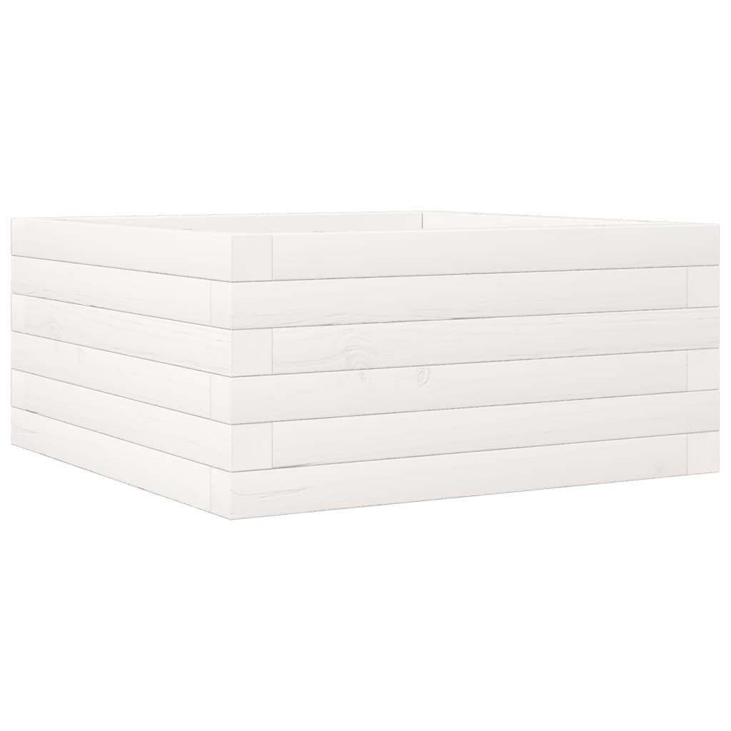 vidaXL Odlingslåda 50x50x23 cm vit massiv furu