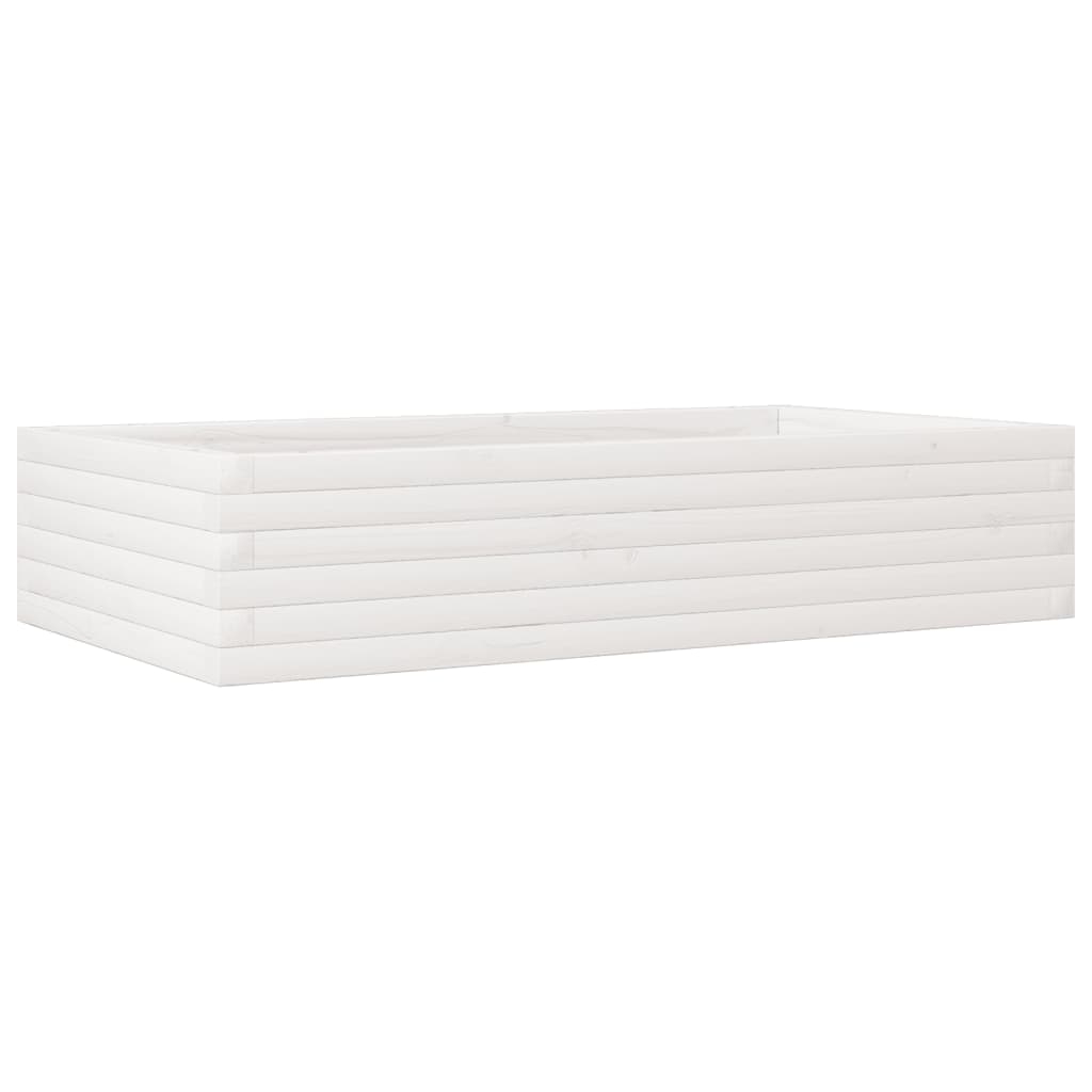 vidaXL Odlingslåda vit 110x60x23 cm massiv furu