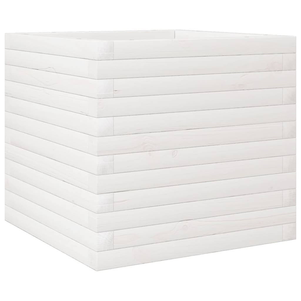 vidaXL Odlingslåda vit 50x50x45,5 cm massiv furu