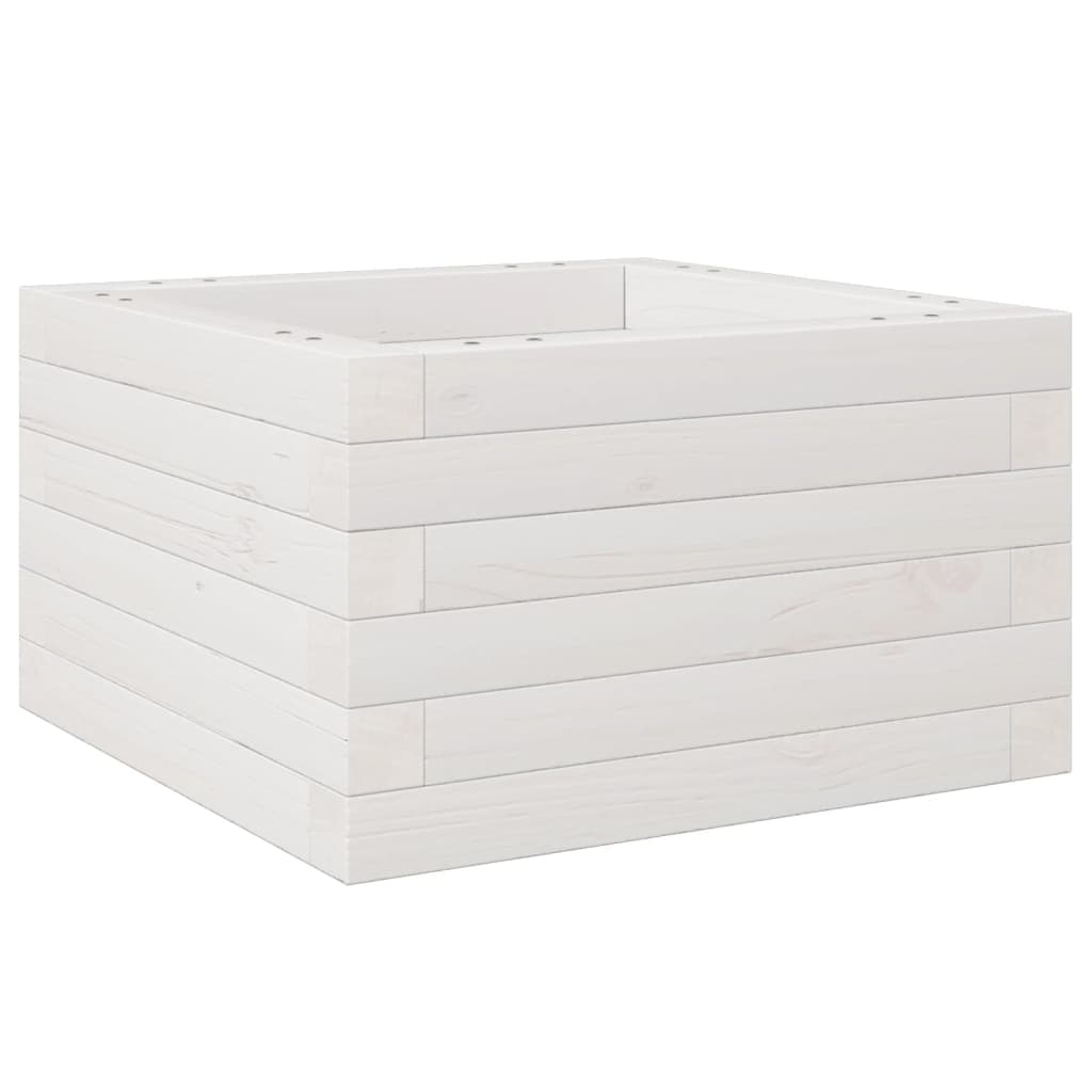 vidaXL Odlingslåda vit 40x40x23 cm massiv furu