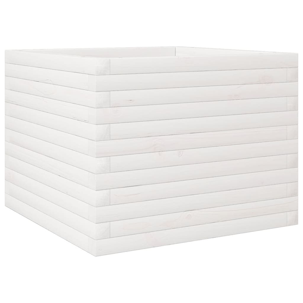 vidaXL Odlingslåda vit 60x60x45,5 cm massiv furu