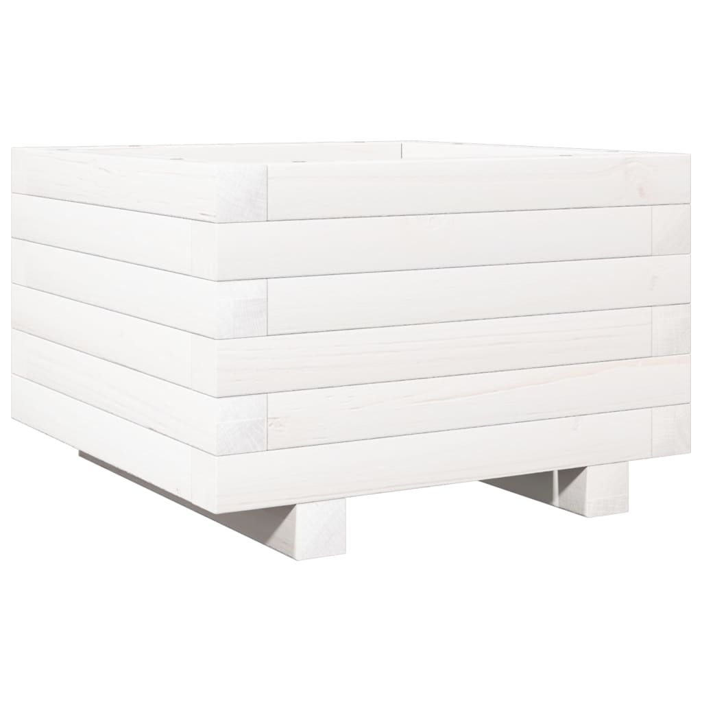 vidaXL Odlingslåda vit 40x40x26,5 cm massiv furu