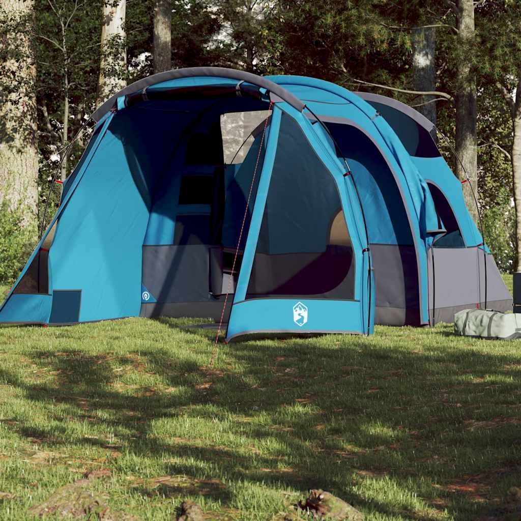Tunneltelt For Camping 8 Personer Grå Og Oransje Vanntett