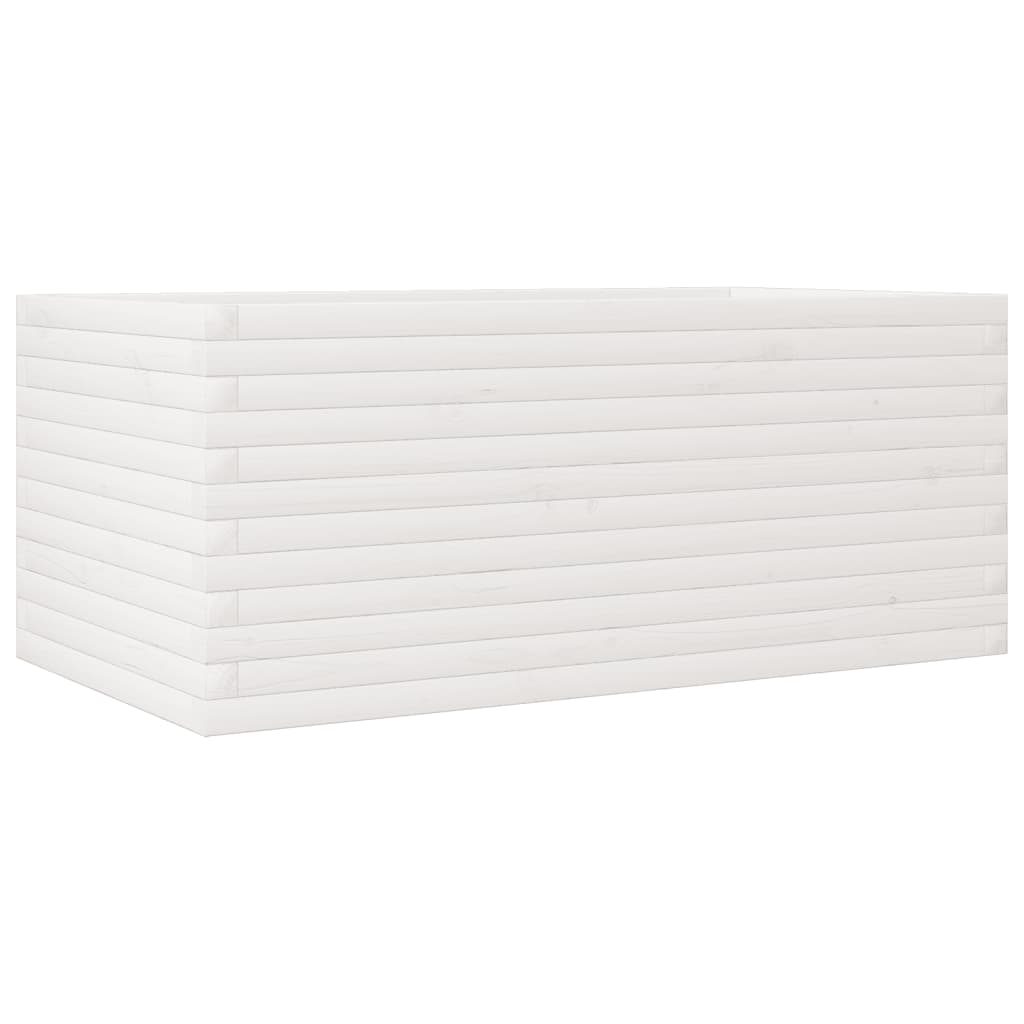 vidaXL Odlingslåda vit 110x60x45,5 cm massiv furu