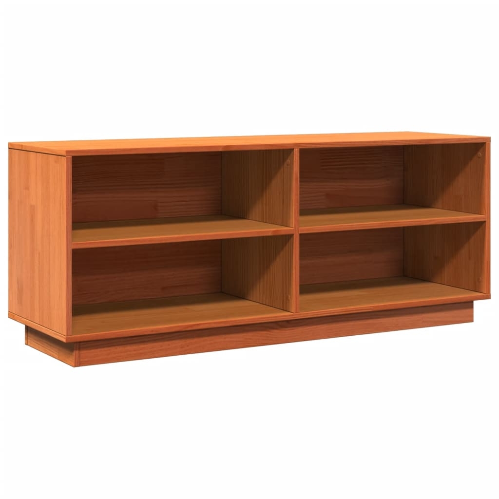vidaXL Tv-bänk vaxbrun 110x34x45 cm massiv furu