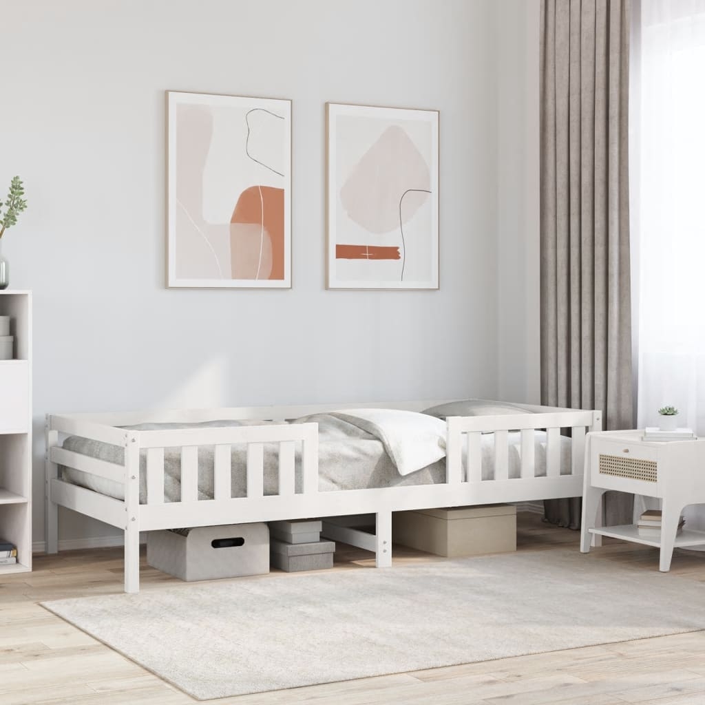 vidaXL Dagbädd vit 75x190 cm massivt furu