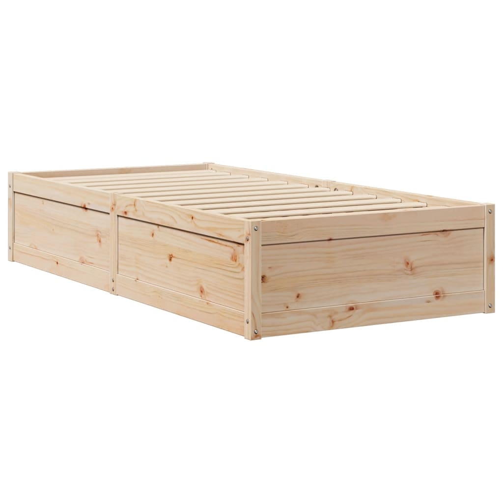vidaXL Sängram utan madrass 90x190 cm massiv furu