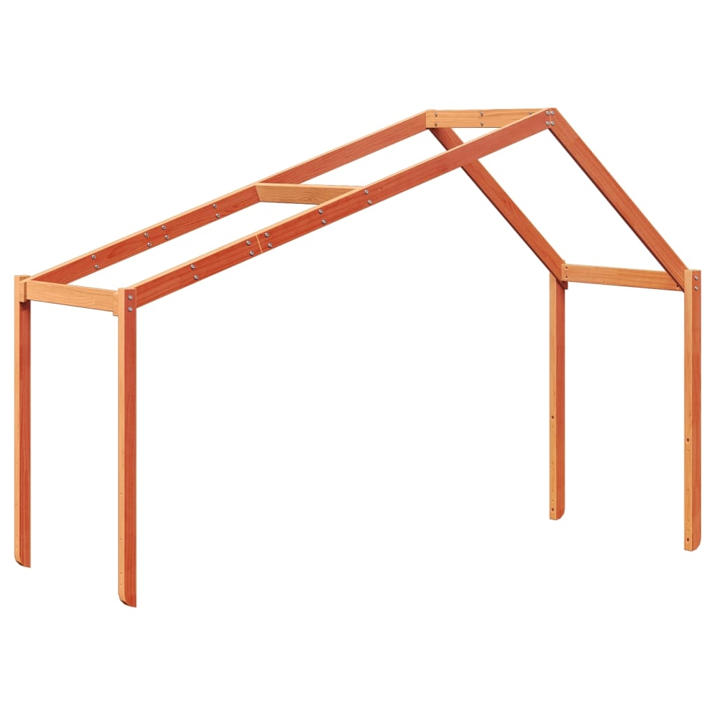 vidaXL Tak till barnsäng vaxbrun 203x95,5x142 cm massiv furu