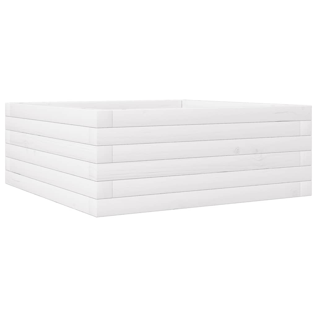 vidaXL Odlingslåda 60x60x23 cm vit massiv furu