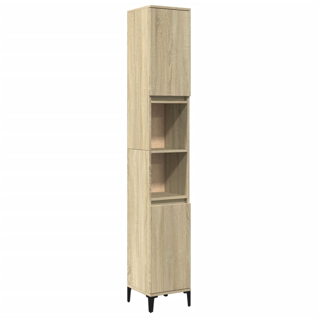 vidaXL Badrumsskåp sonoma-ek 30x30x190cm konstruerat trä