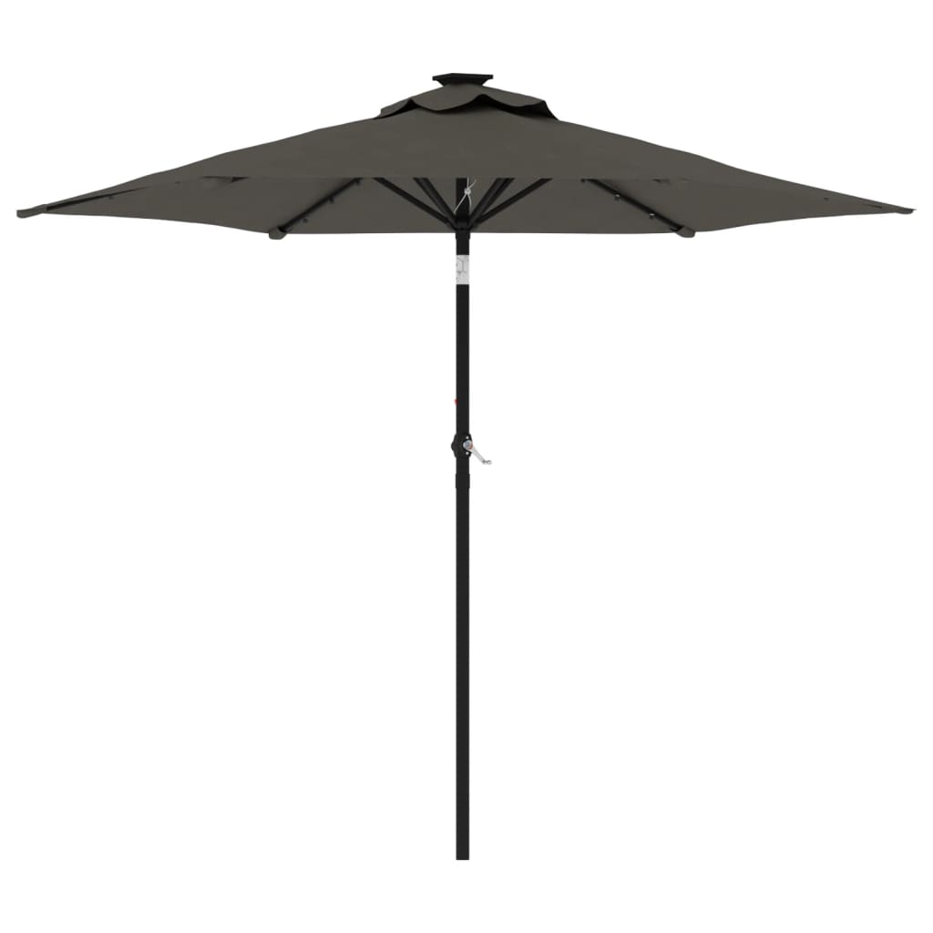 vidaXL Trädgårdsparasoll med stålstång antracit 225x225x212 cm
