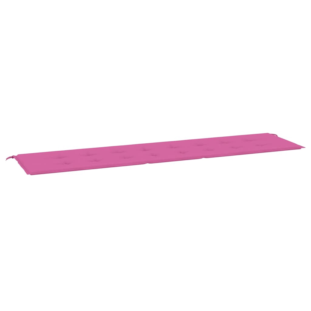 vidaXL Bänkdyna för trädgården rosa 200x50x3 cm tyg