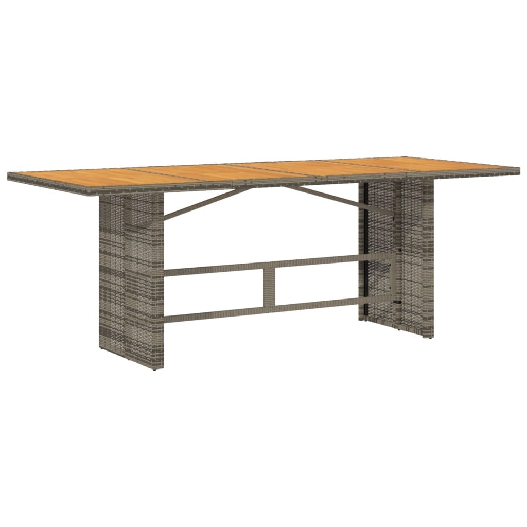 vidaXL Trädgårdsbord med akaciaträ grå 190x80x75 cm konstrotting