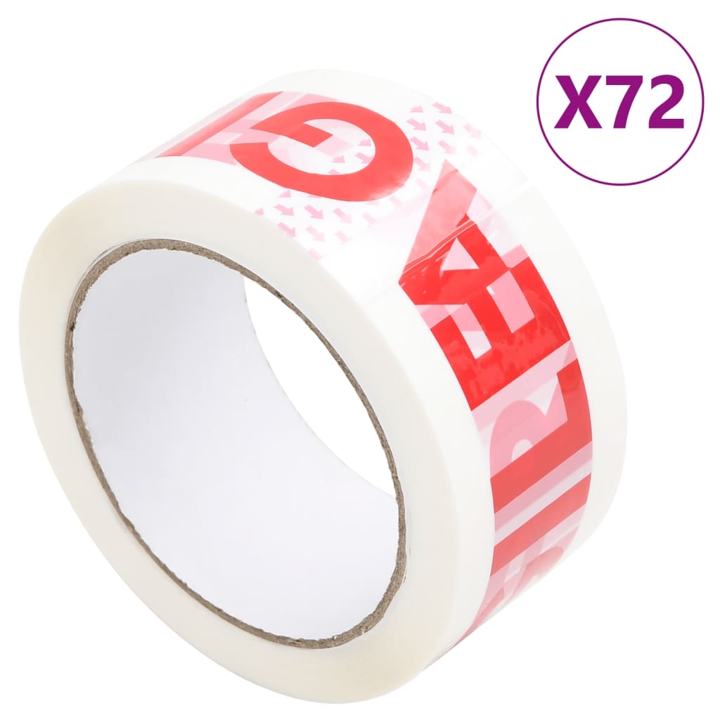 vidaXL Förpackningstejp 72 st FRAGILE vit 48 mm x 66 m