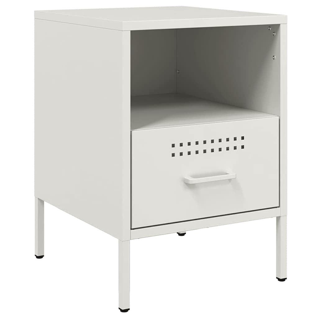 vidaXL Sängskåp vit 36x39x50,5 cm stål