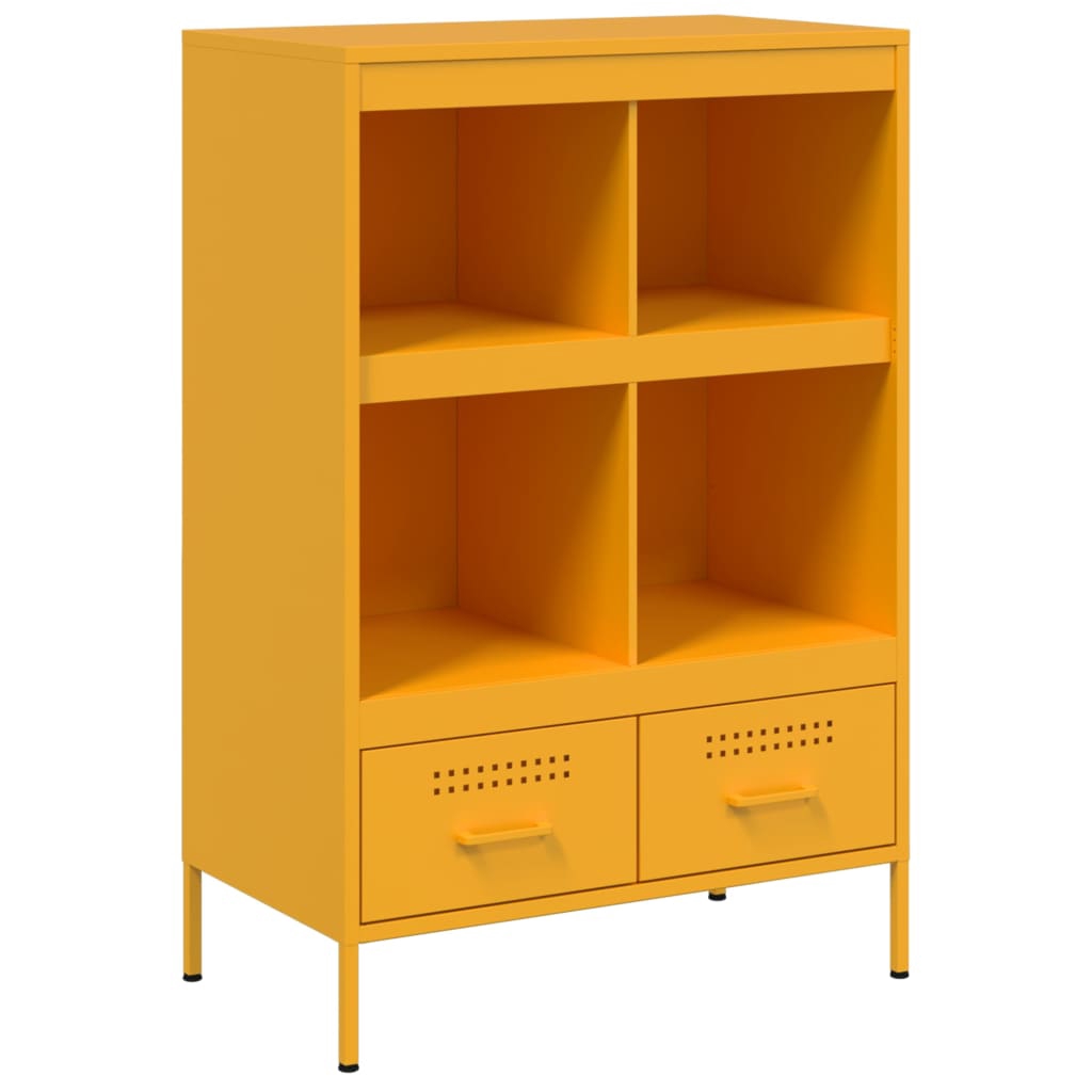 vidaXL Högskåp senapsgul 68x39x101,5 cm stål