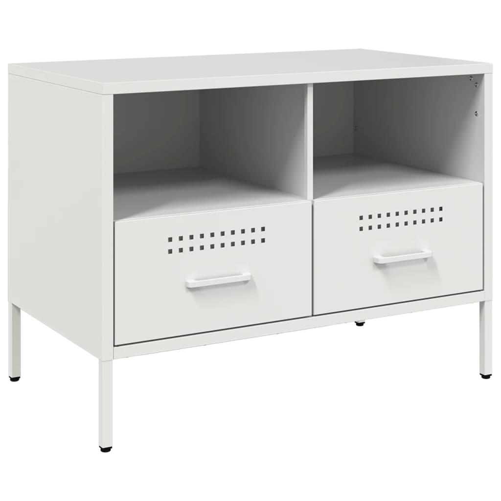 vidaXL Tv-bänk vit 68x39x50,5 cm stål