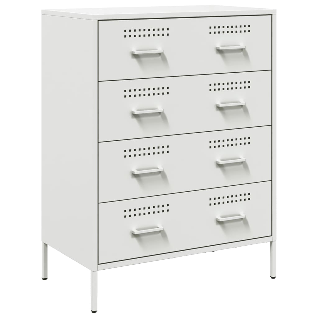 vidaXL Skänk vit 68x39x89 cm stål